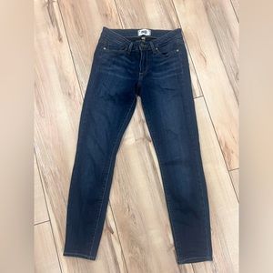Paige dark wash straight leg ankle jeans size 27
